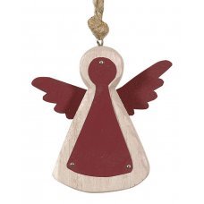 Χριστουγεννιάτικο Ξύλινο Αγγελάκι Μωβ (10cm) 